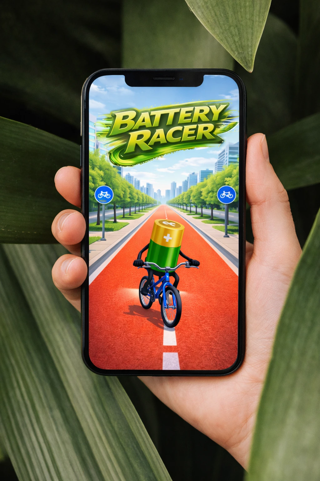 Widok gry online uczącej recyklingu baterii